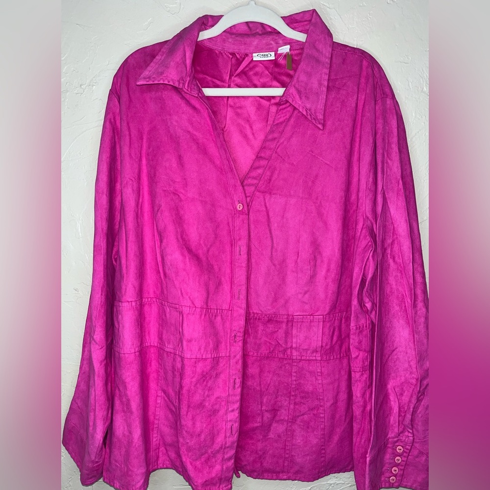 Cato hot pink suede long sleeve